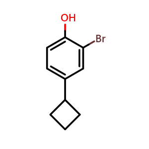 Chemical structure of 2-Bromo-4-cyclobutylphenol , CAS 2586127-37-7, AChemBlock X176644
