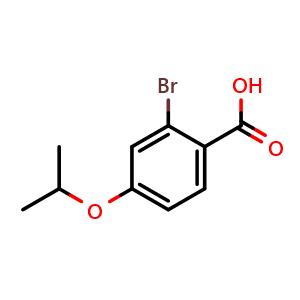 Chemical structure of 2-Bromo-4-isopropoxybenzoic acid , CAS 1369882-92-7, AChemBlock X176682
