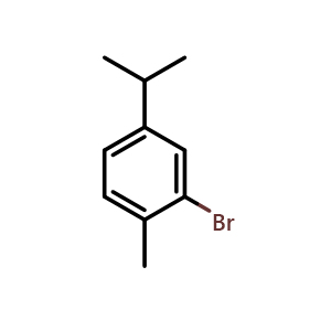 Chemical structure of 2-bromo-4-isopropyl-1-methylbenzene , CAS 2437-76-5, AChemBlock X176683