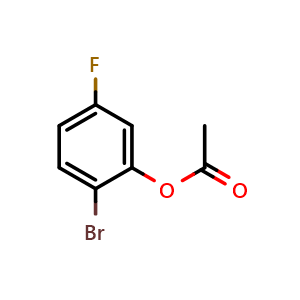 Chemical structure of 2-Bromo-5-fluorophenyl acetate , CAS 1456627-48-7, AChemBlock X176703