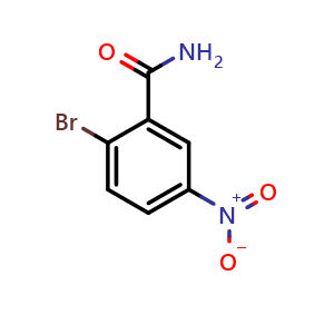 Chemical structure of 2-Bromo-5-nitrobenzamide , CAS 41052-26-0, AChemBlock X176712