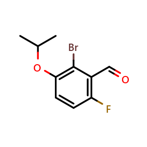 Chemical structure of 2-Bromo-6-fluoro-3-isopropoxybenzaldehyde , CAS 2624417-41-8, AChemBlock X176727