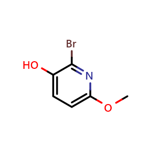 Chemical structure of 2-Bromo-6-methoxy-pyridin-3-ol , CAS 1379338-36-9, AChemBlock X176737