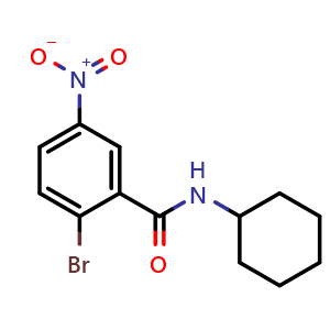 Chemical structure of 2-Bromo-N-cyclohexyl-5-nitrobenzamide , CAS 1292494-15-5, AChemBlock X176751