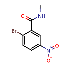Chemical structure of 2-Bromo-N-methyl-5-nitrobenzamide , CAS 90050-51-4, AChemBlock X176753