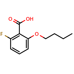 Chemical structure of 2-Butoxy-6-fluorobenzoic acid , CAS 1499793-21-3, AChemBlock X176763