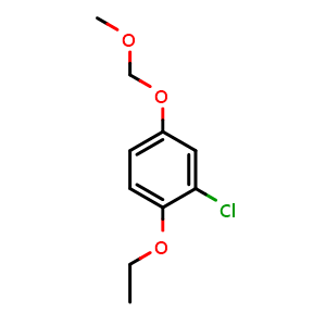 Chemical structure of 2-Chloro-1-ethoxy-4-(methoxymethoxy)benzene , CAS 2807450-47-9, AChemBlock X176780