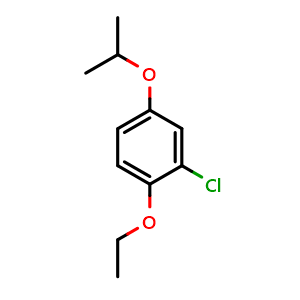 Chemical structure of 2-Chloro-1-ethoxy-4-isopropoxybenzene , CAS 2807456-35-3, AChemBlock X176781