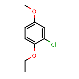 Chemical structure of 2-Chloro-1-ethoxy-4-methoxybenzene , CAS 1881296-39-4, AChemBlock X176782