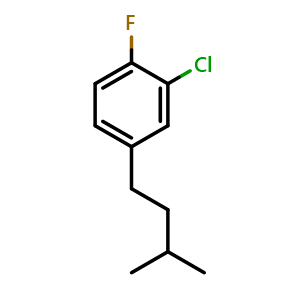 Chemical structure of 2-Chloro-1-fluoro-4-isopentylbenzene , CAS 2432849-01-7, AChemBlock X176785