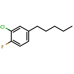 Chemical structure of 2-Chloro-1-fluoro-4-pentylbenzene , CAS 2432848-91-2, AChemBlock X176786