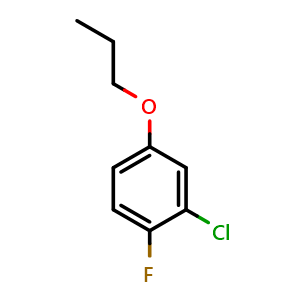 Chemical structure of 2-Chloro-1-fluoro-4-propoxybenzene , CAS 1862372-91-5, AChemBlock X176787