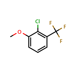 Chemical structure of 2-Chloro-1-methoxy-3-(trifluoromethyl)benzene , CAS 886503-84-0, AChemBlock X176792