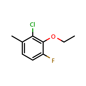 Chemical structure of 2-Chloro-3-ethoxy-4-fluoro-1-methylbenzene , CAS 1807258-33-8, AChemBlock X176806
