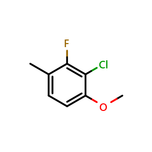 Chemical structure of 2-Chloro-3-fluoro-1-methoxy-4-methylbenzene , CAS 1805502-76-4, AChemBlock X176811