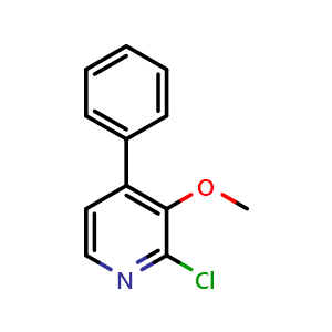 Chemical structure of 2-Chloro-3-methoxy-4-phenylpyridine , CAS 1805229-67-7, AChemBlock X176822