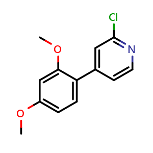 Chemical structure of 2-Chloro-4-(2,4-dimethoxyphenyl)pyridine , CAS 2734776-95-3, AChemBlock X176828