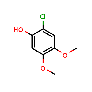 Chemical structure of 2-chloro-4,5-dimethoxyphenol , CAS 18093-03-3, AChemBlock X176845
