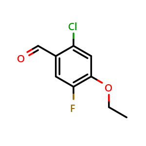 Chemical structure of 2-Chloro-4-ethoxy-5-fluorobenzaldehyde , CAS 2386143-07-1, AChemBlock X176849