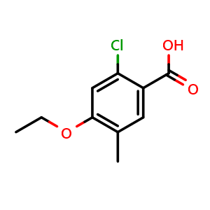 Chemical structure of 2-Chloro-4-ethoxy-5-methylbenzoic acid , CAS 2383629-95-4, AChemBlock X176853
