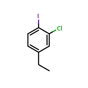 Chemical structure of 2-Chloro-4-ethyl-1-iodobenzene , CAS 1369951-95-0, AChemBlock X176855