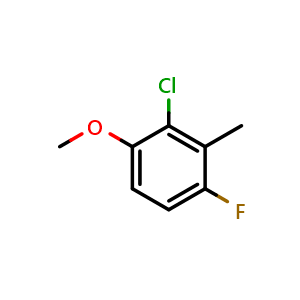 Chemical structure of 2-Chloro-4-fluoro-1-methoxy-3-methylbenzene , CAS 1805225-80-2, AChemBlock X176860