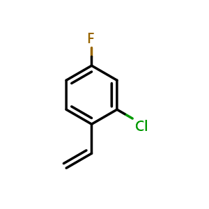 Chemical structure of 2-chloro-4-fluoro-1-vinylbenzene , CAS 1263404-19-8, AChemBlock X176861