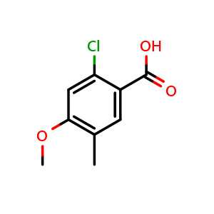 Chemical structure of 2-Chloro-4-methoxy-5-methylbenzoic acid , CAS 2383747-19-9, AChemBlock X176900
