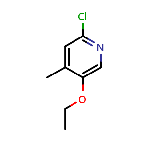 Chemical structure of 2-Chloro-5-ethoxy-4-methylpyridine , CAS 1849201-94-0, AChemBlock X176914