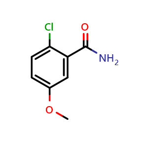 Chemical structure of 2-Chloro-5-methoxybenzamide , CAS 62798-01-0, AChemBlock X176931