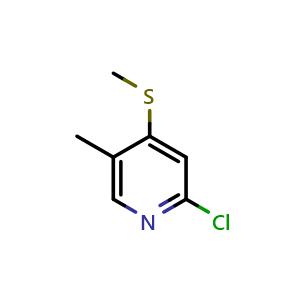 Chemical structure of 2-Chloro-5-methyl-4-(methylthio)pyridine , CAS 1548248-55-0, AChemBlock X176934