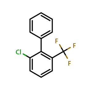Chemical structure of 2-Chloro-6-(trifluoromethyl)-1,1'-biphenyl , CAS 1214364-20-1, AChemBlock X176938