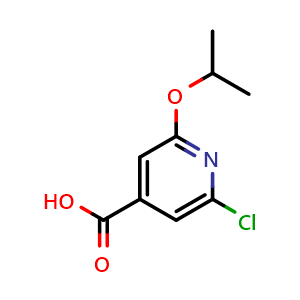 Chemical structure of 2-chloro-6-propan-2-yloxypyridine-4-carboxylic acid , CAS 108994-42-9, AChemBlock X176950