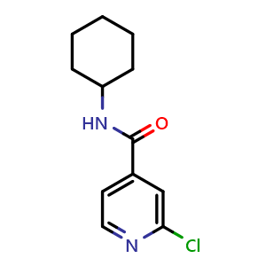 Chemical structure of 2-Chloro-N-cyclohexylisonicotinamide , CAS 1019075-20-7, AChemBlock X176963