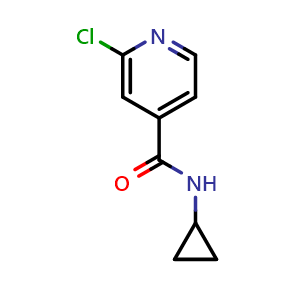 Chemical structure of 2-Chloro-N-cyclopropylisonicotinamide , CAS 959241-13-5, AChemBlock X176966