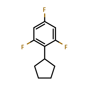 Chemical structure of 2-cyclopentyl-1,3,5-trifluorobenzene , CAS 1521521-97-0, AChemBlock X176971