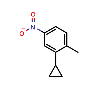 Chemical structure of 2-cyclopropyl-1-methyl-4-nitrobenzene , CAS 2586127-08-2, AChemBlock X176972