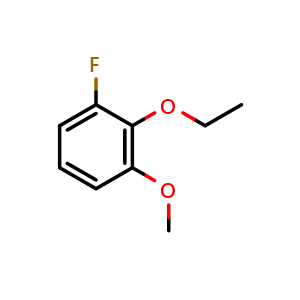 Chemical structure of 2-Ethoxy-1-fluoro-3-methoxybenzene , CAS 909302-80-3, AChemBlock X176981