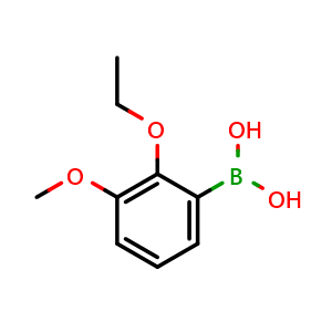 Chemical structure of 2-Ethoxy-3-methoxyphenylboronic acid , CAS 1107041-17-7, AChemBlock X177007