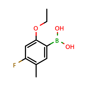 Chemical structure of 2-Ethoxy-4-fluoro-5-methylphenylboronic acid , CAS 2096337-59-4, AChemBlock X177021