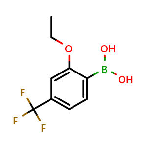 Chemical structure of 2-Ethoxy-4-trifluoromethylphenylboronic acid , CAS 1260518-74-8, AChemBlock X177023