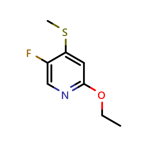Chemical structure of 2-Ethoxy-5-fluoro-4-(methylthio)pyridine , CAS 2734776-22-6, AChemBlock X177028