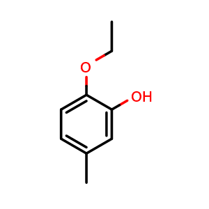 Chemical structure of 2-ethoxy-5-methylphenol , CAS 2563-04-4, AChemBlock X177031