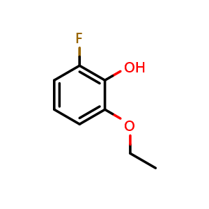 Chemical structure of 2-Ethoxy-6-fluorophenol , CAS 868761-39-1, AChemBlock X177034