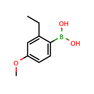 Chemical structure of 2-Ethyl-4-methoxyphenylboronic acid , CAS 342899-07-4, AChemBlock X177044