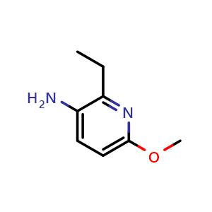 Chemical structure of 2-ethyl-6-methoxypyridin-3-amine , CAS 1616415-91-8, AChemBlock X177049