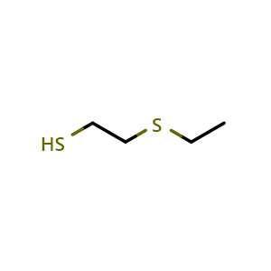 Chemical structure of 2-ethylsulfanylethanethiol , CAS 26750-44-7, AChemBlock X177052