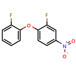 Chemical structure of 2-Fluoro-1-(2-fluorophenoxy)-4-nitrobenzene , CAS 189181-28-0, AChemBlock X177055