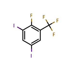 Chemical structure of 2-Fluoro-1,5-diiodo-3-(trifluoromethyl)benzene , CAS 1806373-99-8, AChemBlock X177061