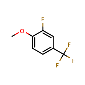 Chemical structure of 2-Fluoro-1-methoxy-4-(trifluoromethyl)benzene , CAS 78263-49-7, AChemBlock X177080